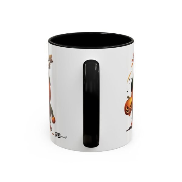 Pumpkin Warrior Halloween Ceramic Mug -11oz Glossy Accent Cup with Vibrant Color Contrast - Image 4