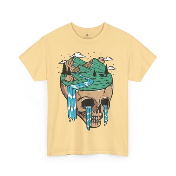 Mountain View on Skull Island – Mountain Explorer – Premium Cotton Tee for Hiking Enthusiasts