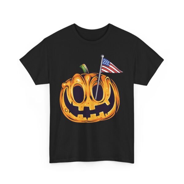 Pumpkin with US Flag Halloween T-Shirt 100% Cotton Unisex