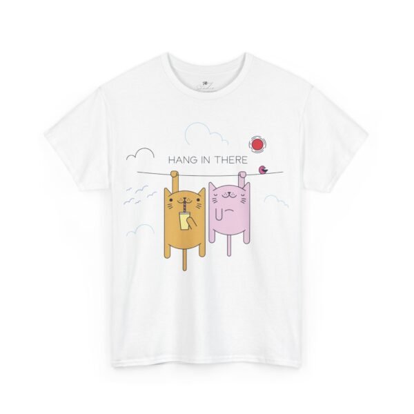 Hang Here Kitty - Stay Funny and Stylish with This Quirky Cotton T-Shirt Design