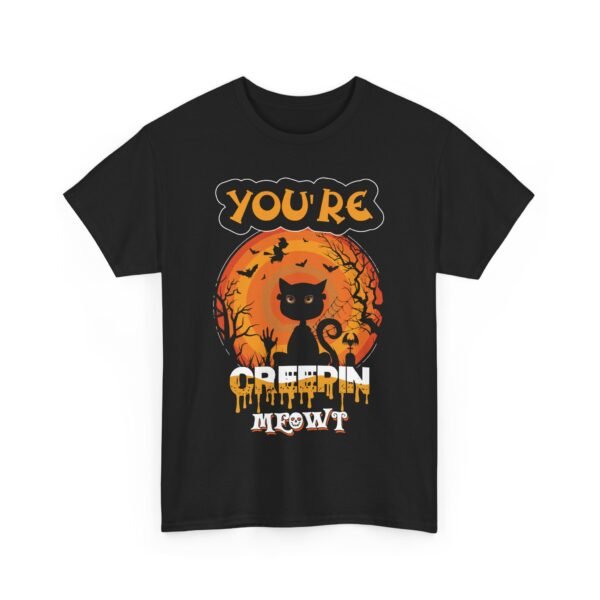 Creeping Meow Halloween T-Shirt 100% Cotton Unisex - Spooky Classic Tee