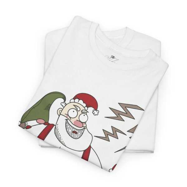 Santa Claus Fixing Toys Christmas T-Shirt - Funny Holiday Elf Repair Tee - Festive Cartoon Santa Shirt for Holiday Cheer - Image 2