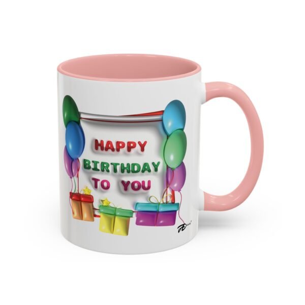 Happy Birthday To You - 11oz Birthday Mug with Colorful Balloon Design