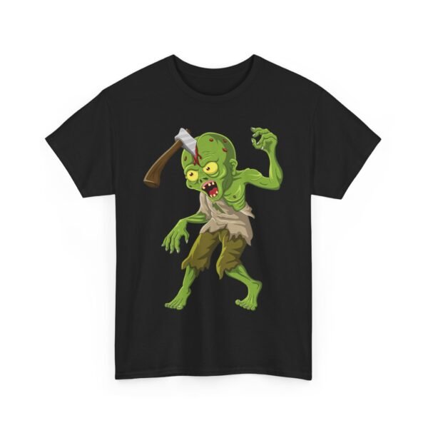 Zombie with Axe in His Head Halloween T-Shirt 100% Cotton Unisex