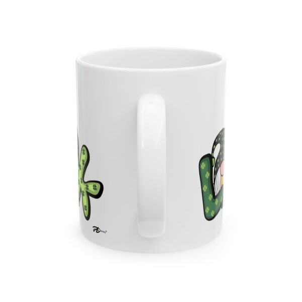 Good Luck - 11oz White Ceramic Mug with Shamrock Design for St. Patrick's Day Festivities - Image 2