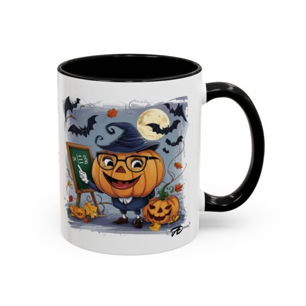 Halloween Teacher Pumpkin – Perfect for True Halloween Fans - 11oz Spooky Ceramic Mug - Image 2