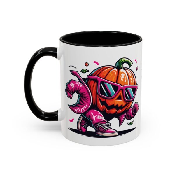 Spooky Halloween Graffiti Pumpkins - Perfect for Halloween Fans– 11oz Spooky Ceramic Mug - Image 3