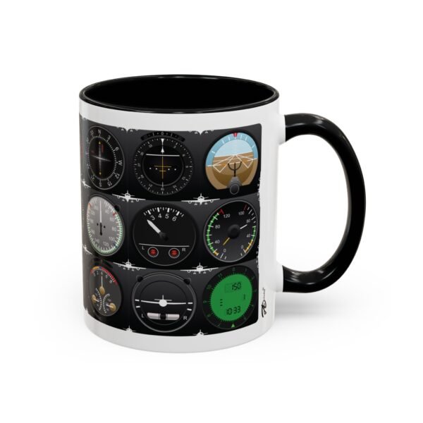 11oz Ceramic Mug with Pilot Instrument Panel Graphic – Perfect for Aviators & Flight Enthusiasts - Image 2