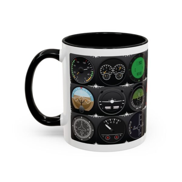 11oz Ceramic Mug with Pilot Instrument Panel Graphic – Perfect for Aviators & Flight Enthusiasts - Image 3