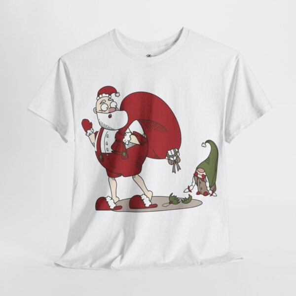 Funny Santa and Elf Christmas T-Shirt - Holiday Humor Tee for Christmas Lovers - Festive Cartoon Santa Claus Shirt - Image 2