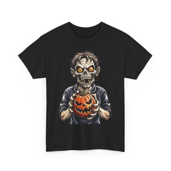 Zombie Mascot with Pumpkin Halloween T-Shirt 100% Cotton Unisex - Image 2