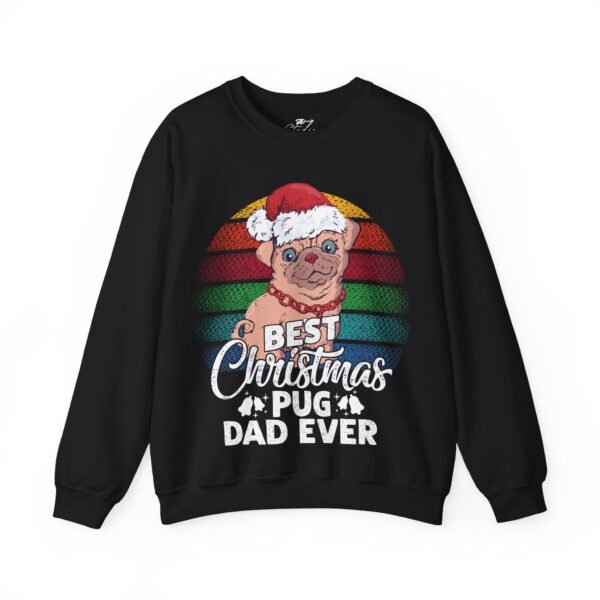 Best Christmas Pug Dad Ever Unisex Sweatshirt – Funny Holiday Gift for Dog Lovers