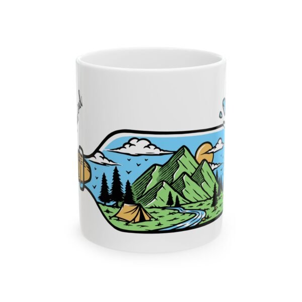 Happy Camper – 11 oz White Ceramic Mug for Outdoor Adventure Seekers