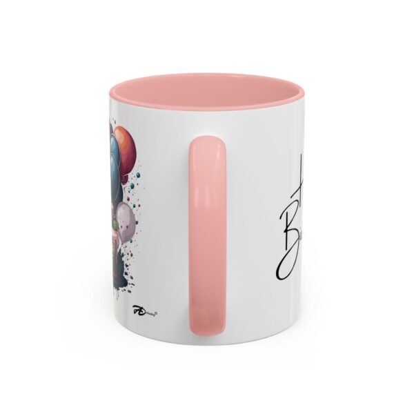 Happy Birthday Cake - 11oz Birthday Mug with Colorful Balloon Design - Image 4