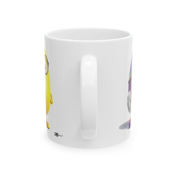 Festive Easter  White Mug – Cute Bunny and Eggs Graphic for Holiday Sipping - Image 4