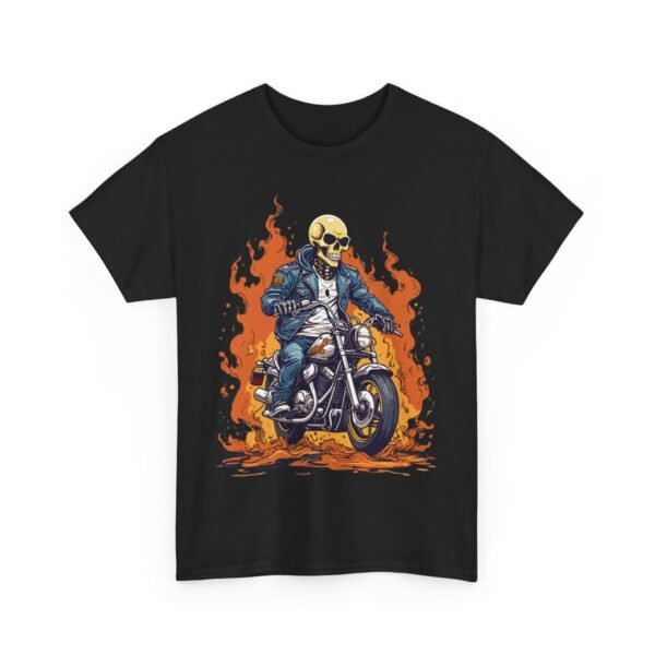 Flames Skeleton Biker Halloween T-Shirt 100% Cotton Unisex