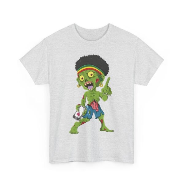 Zombie Holding a Phone Halloween T-Shirt 100% Cotton Unisex - Image 4