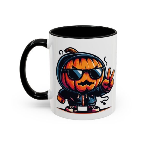 Cool Graffiti Pumpkin Decor - Ideal for Halloween Lovers– 11oz Spooky Ceramic Mug - Image 3