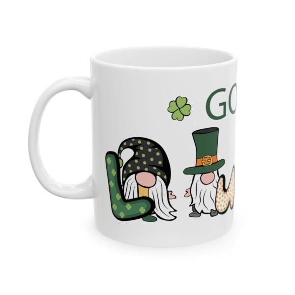 Good Luck - 11oz White Ceramic Mug with Shamrock Design for St. Patrick's Day Festivities - Image 3