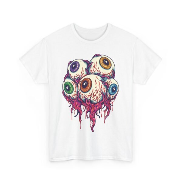 Scary Eyeball Zombie Halloween T-Shirt 100% Cotton Unisex - Spooky Classic Tee - Image 2