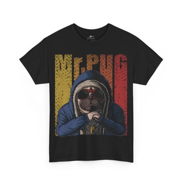 Cotton T-Shirt with 'Mr. Pug' Gangster Style Graphic – Cool Hip-Hop Pug Design Tee for Dog Lovers and Streetwear Fans