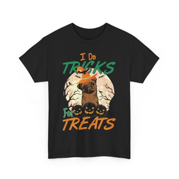 I Do Tricks For Treats Pug Dog Halloween T-Shirt 100% Cotton Unisex