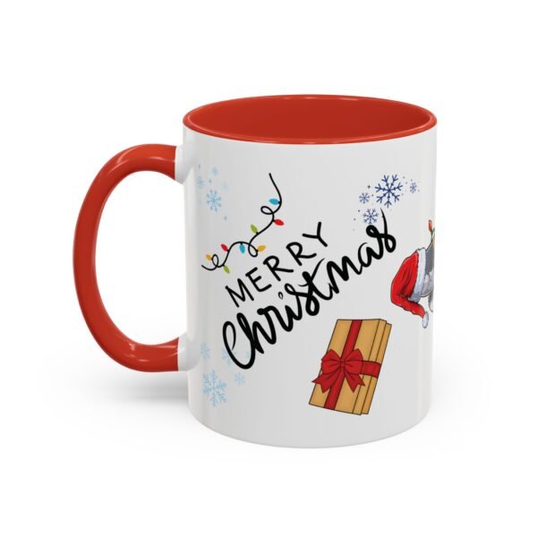 Festive Shark 11oz Ceramic Mug with Santa Hat & Christmas Lights – Fun Holiday Mug for Ocean Lovers - Image 3