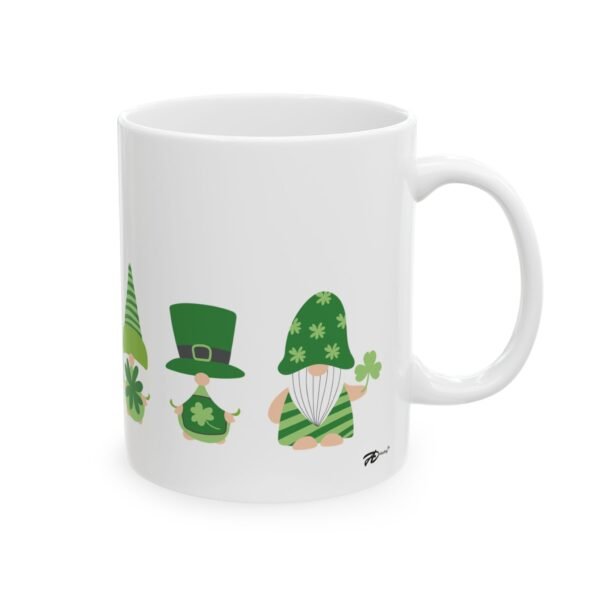 Celebrate in Green Gnomes - 11oz White Ceramic Mug Ideal for St. Patrick's Day Morning Coffee - Image 4