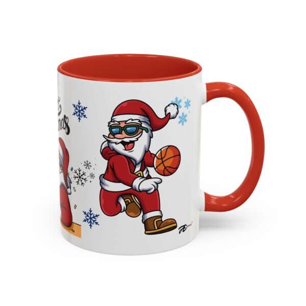 Cool Santa 11oz Ceramic Mug with Skateboarding, Basketball & Chill Design – Fun Christmas Mug - Image 2