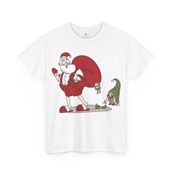 Funny Santa and Elf Christmas T-Shirt - Holiday Humor Tee for Christmas Lovers - Festive Cartoon Santa Claus Shirt