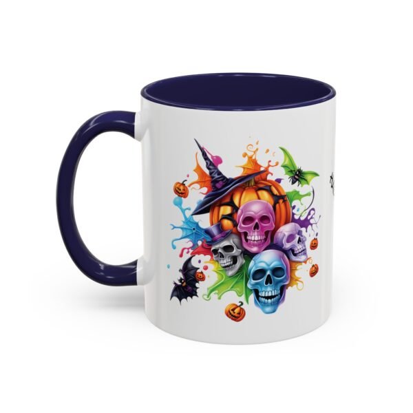 Spider Ceramic Mug Halloween - 11oz Glossy Accent Cup with Vibrant Color Contrast - Image 3