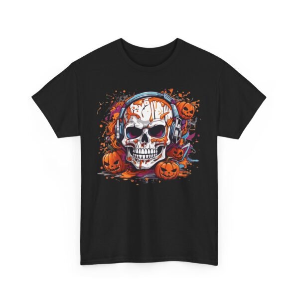 Death's Music Skeleton Halloween T-Shirt 100% Cotton Unisex - Image 2