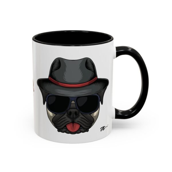 Cool Pug Attitude – Stylish 11oz Ceramic Mug with Fedora & Army Helmet Dog Designs