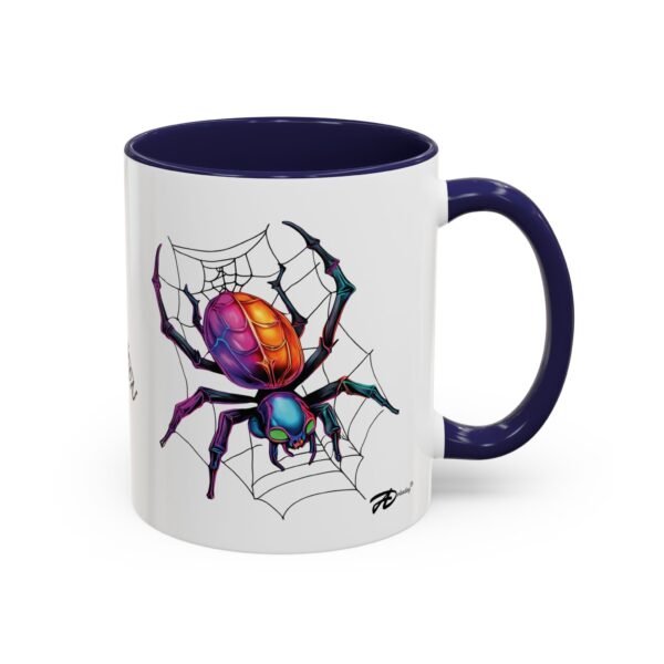 Spider Ceramic Mug Halloween - 11oz Glossy Accent Cup with Vibrant Color Contrast