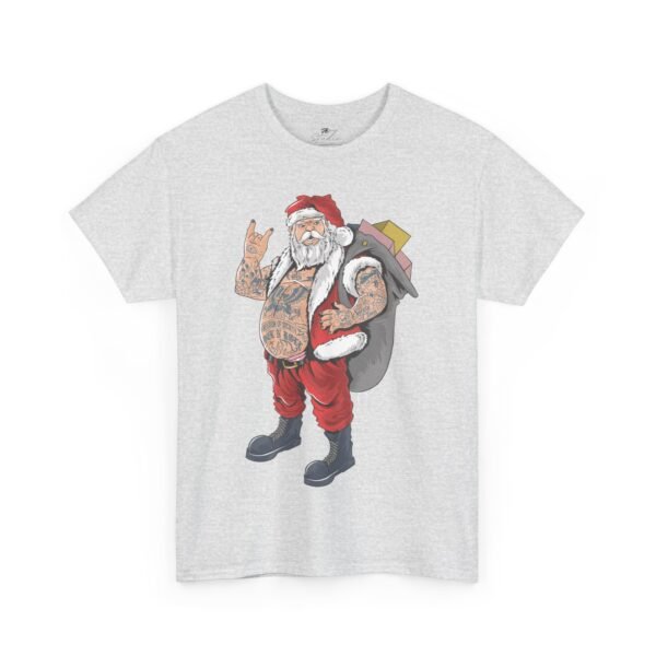 Rock N Roll Santa T-Shirt – Cool Cotton Tee with Tattooed Santa Claus Design