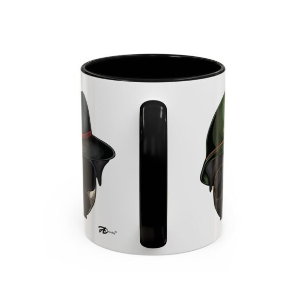 Cool Pug Attitude – Stylish 11oz Ceramic Mug with Fedora & Army Helmet Dog Designs - Image 4