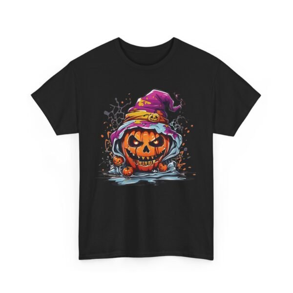 Grim Grin Pumpkin Halloween T-Shirt 100% Cotton Unisex - Image 4