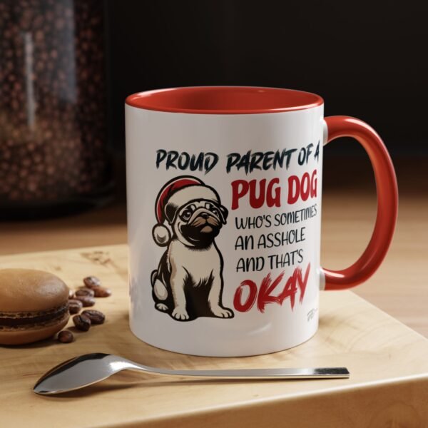 Proud Pug Parent Mug–Funny Christmas Design, Quirky Holiday Humor for Dog Lovers - Image 5