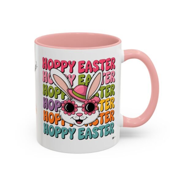 Easter Ceramic Mug 11oz – Retro 'Hoppy Easter' Bunny with Sunglasses Design