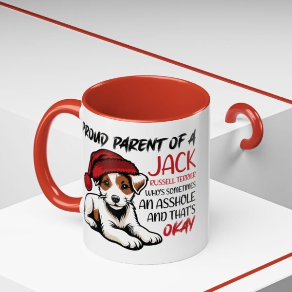 Jack Russell Terrier Mug – Cute Christmas Dog, Festive Santa Hat, Holiday Fun - Image 6