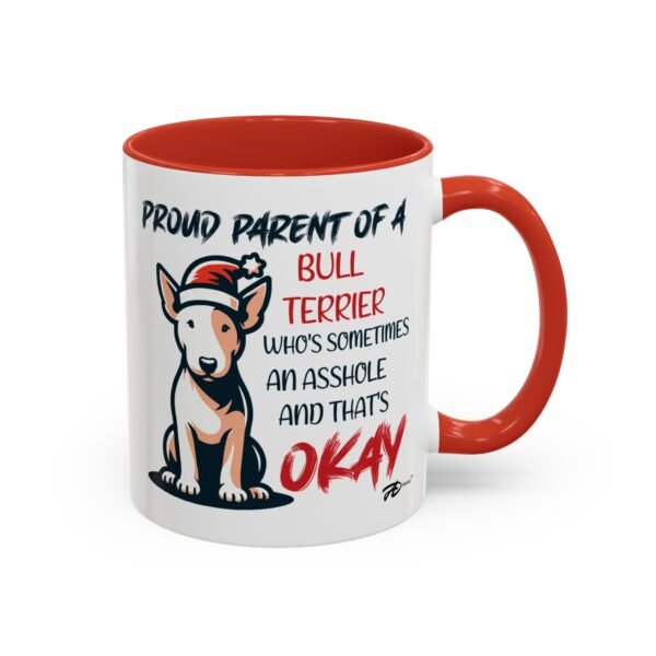 Proud Bull Terrier Parent Mug – Funny Christmas Design, Quirky Holiday Humor