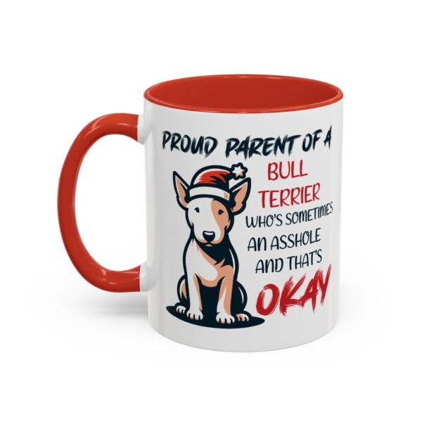 Proud Bull Terrier Parent Mug – Funny Christmas Design, Quirky Holiday Humor - Image 3